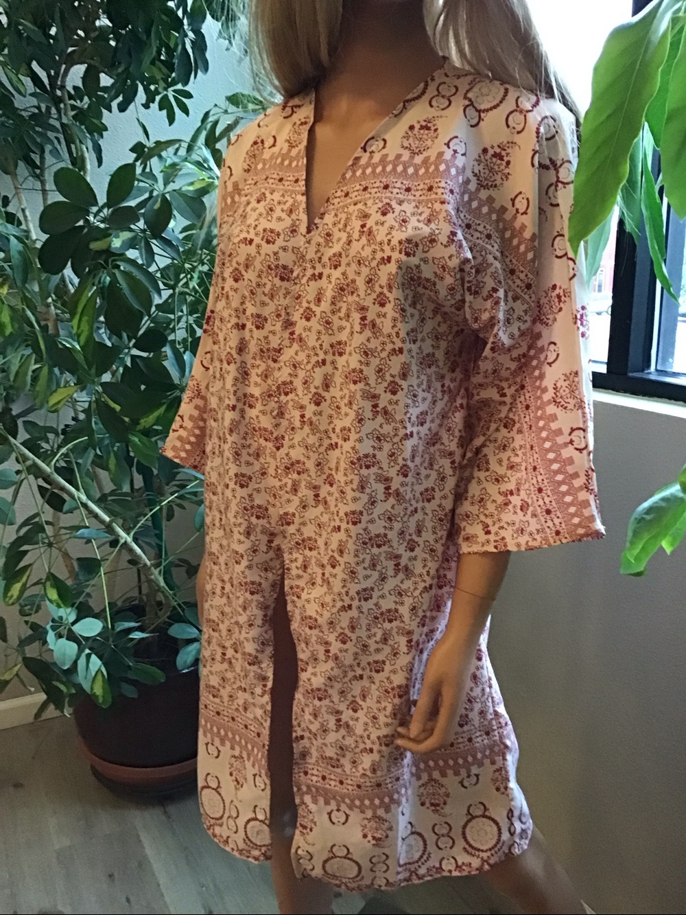 Rebellion Boho Pink Floral Printed Kimono Size S EUC - Picture 3 of 9